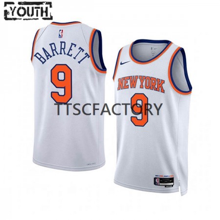 Maillot Basket Enfant New York Knicks RJ Barrett 9 Nike 2022-23 Association Edition Blanc Swingman